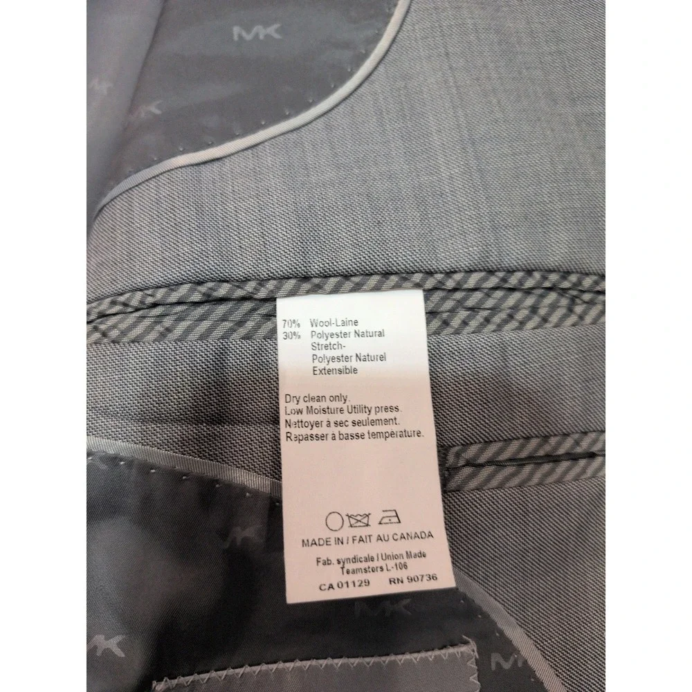 Michael‎ Kors Mens 46S Gray Wool Blend 2 Button Blazer Sport Coat Made in Canada
